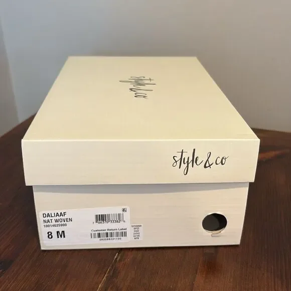 NWT Style & Co Platform Sandals Daliaaf Woven Natural Size 8 - Picture 10 of 11